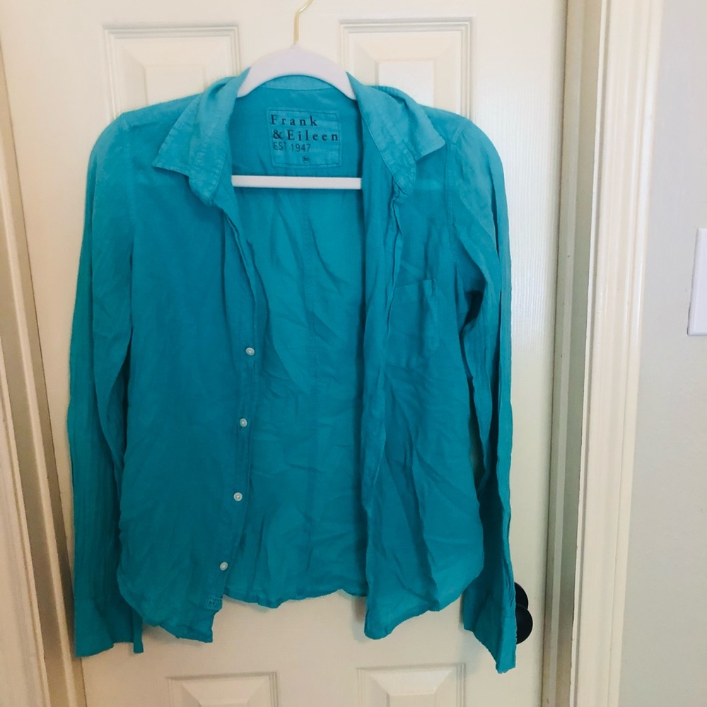 Frank & Eileen Aqua Long Sleeve Shirt
